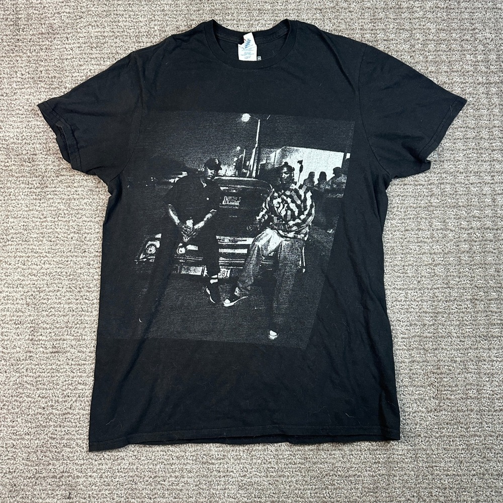 Delta Soft Dr Dre Snoop Dogg Graphic T-Shirt Black Hip Hop Rap Tee Mens Medium